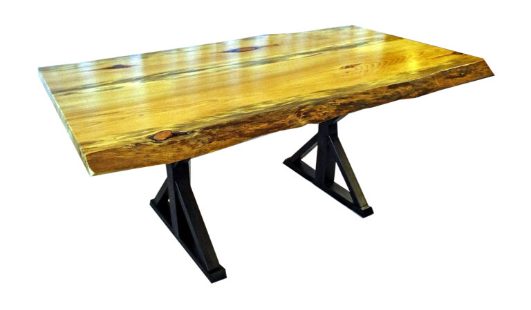 NRF665-TO-P 6' Pine Top with HOM14 Metal Trestle Base_2